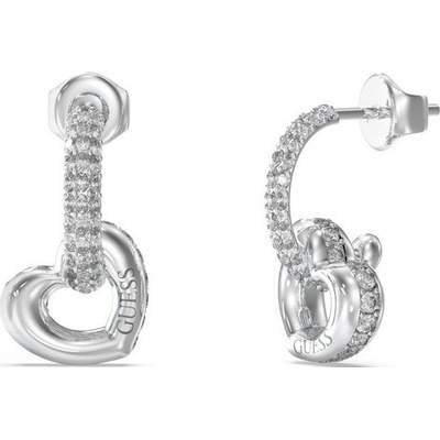 Guess Romantické visiace náušnice Srdiečka LOVE JUBE05465JWRHT/U