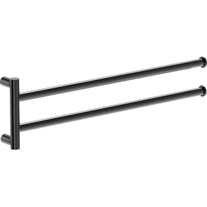 Mexen Loop двойна въртяща се закачалка за кърпи, черен хром - 70A71049-73 (70A71049-73)