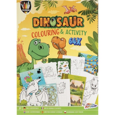 Omalovánky+aktivity Dino
