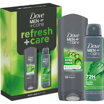 Dove Men+Care Комплект Refresh+Care - Душ гел и Спрей дезодорант, 250 + 150 ml