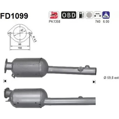 AS Filtr pevných částic ASA FD1099