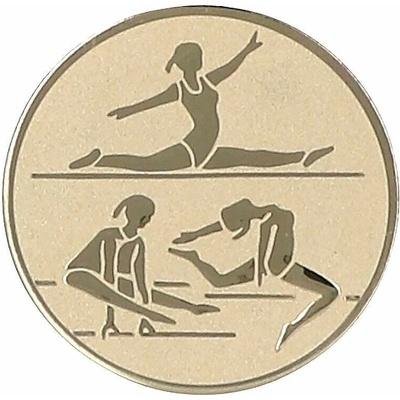 Ženská gymnastika Emblém Nálepka na trofej Ø 25 mm zlatá