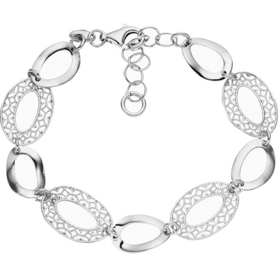 Bealio 02301 stříbrný náramek FILIGRÁN ovál 12 mm 17+3 cm 03-02301-1671
