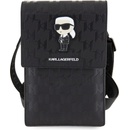 Púzdro Karl Lagerfeld Saffiano Monogram Wallet Phone Bag Ikonik NFT, čierne