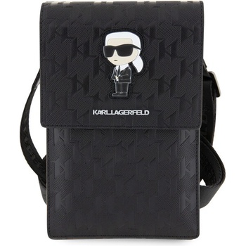 Púzdro Karl Lagerfeld Saffiano Monogram Wallet Phone Bag Ikonik NFT, čierne