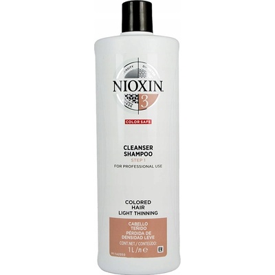 Nioxin System 3 čistiaci prostriedok pre jemné vlasy chemicky zväčšené normálne až tenké vlasy 1000 ml