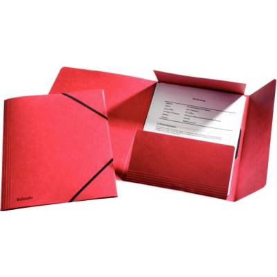 ESSELTE Гумена папка, 15 мм, с предварителен разрез, A4, ESSELTE "Rainbow", червена 26593 (26593)