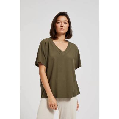 Moodo Маслинена блуза с V-образно деколте Moodo Moodo | Zelen | ЖЕНИ | 46