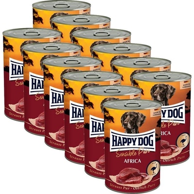 Happy Dog Strauß Pur Africa pštrosie 12 x 400 g