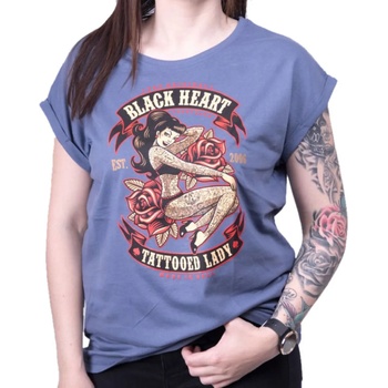 Black heart дамска тениска - tattoed lady ext - black heart - 010-0185-blu17/a/7