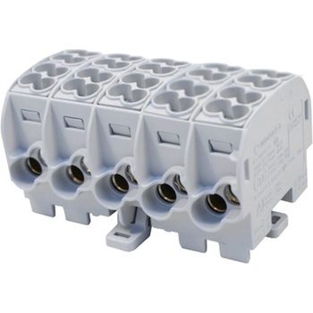 ELMARK КЛЕМЕН БЛОК ЗА din ШИНА 5Х(2x16ММ2/4Х35ММ2) СИВ (81500002)