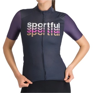 Sportful Фланелка с къс ръкав за колоездене Sportful Women's Supergiara Logo 2 Jersey Cycling jersey - Galaxy Blue (156-2759-0314)