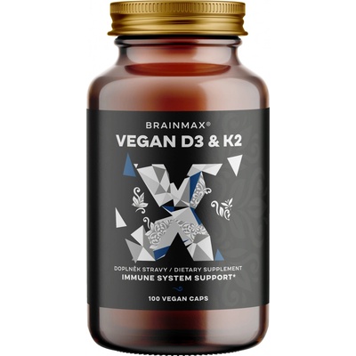BrainMax Vitamin D3 & K2 D3 5000 IU a K2 jako MK7 150 mcg 100 kapslí