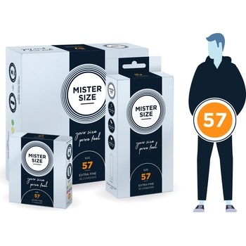 Кондоми с персонализиран размер, 3 броя - Mister Size 57mm (MISTER5703)