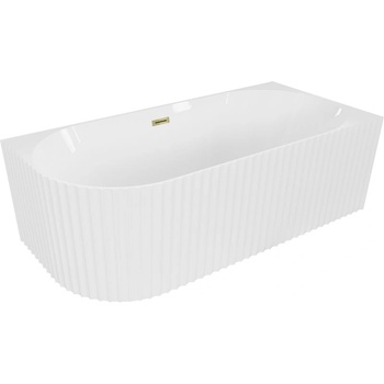 Mexen Gia свободностояща ъглова вана с рифел, дясна 170 x 80 см, бял гланц, (52701708000P-50)