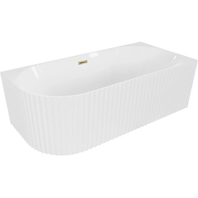 Mexen Gia свободностояща ъглова вана с рифел, дясна 170 x 80 см, бял гланц, (52701708000P-50)