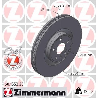 Brzdový kotúč ZIMMERMANN 460.1553.20