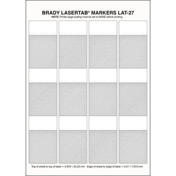 Brady LAT-27-361-1 / 029766, LaserTab Laser Printable Labels, 47.63 mm x 80.44 mm (29766)