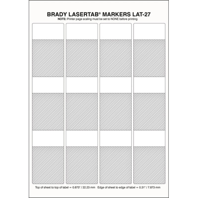 Brady LAT-27-361-1 / 029766, LaserTab Laser Printable Labels, 47.63 mm x 80.44 mm (29766)