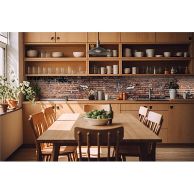 DIMEX ART Фототапет за кухня - напукана тухлена стена 420 x 60 см