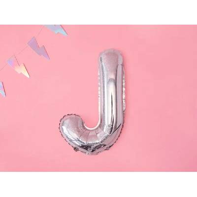 PartyDeco Fóliový balónek Mini Písmeno J 35 cm holografický