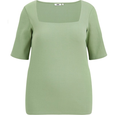 WE Fashion Тениска зелено, размер 44