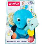 WinFun Плюшен слон с бебе слонче-дрънкалка little pals