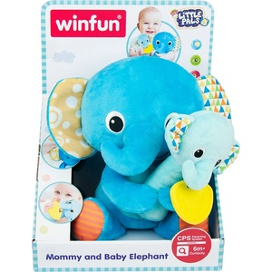 WinFun Плюшен слон с бебе слонче-дрънкалка little pals