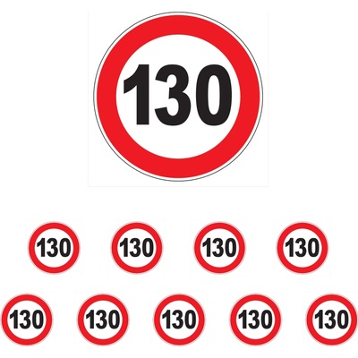 Walteco Značka rýchlosti 130km, 150x150mm, samolepka Množstvo: 10 ks , 20171BP2