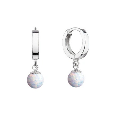 Pavona stříbrné kruhy s bílým syntetickým opálem 11400.1 White s. Opal