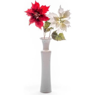 MagicHome Vianoce Kvet Poinsettia 75 krémová stonka 23x75 cm bal. 12 ks