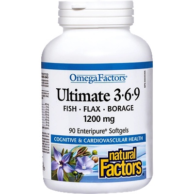 Natural Factors В подкрепа на имунитета, зрението и мозъчната функция - Ултимат Омега 3-6-9, 1200 mg х 90 софтгел капсули (2260 NF)