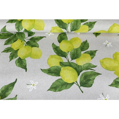 MADE IN ITALY Dekorační látka Citronová zahrada, š. 140 cm Vícebarevná Šířka 140 cm