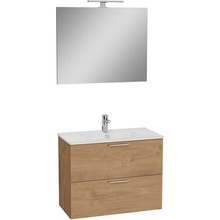 Vitra Koupelnová sestava Mia s umyvadlem, zrcadlem a osvětlením 79 x 61 x 39,5 cm zlatý dub MIASET80D