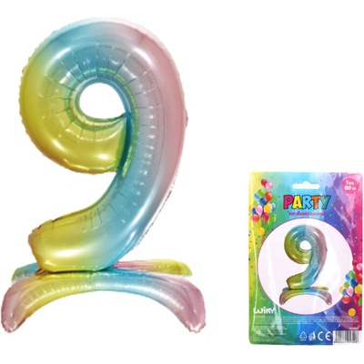UNIPAP Balónek nafukovací číslo 9 duha W026555 386459