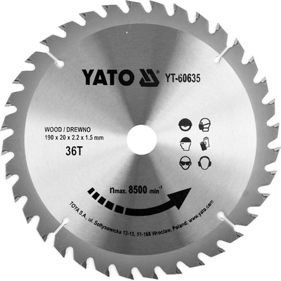 YATO TCT PILOVÝ KOTOUČ NA DŘEVO 190X36TX20MM