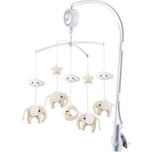Chipolino Музикална въртележка за легло Chipolino - Слончета, бежова (MILR02602EB)
