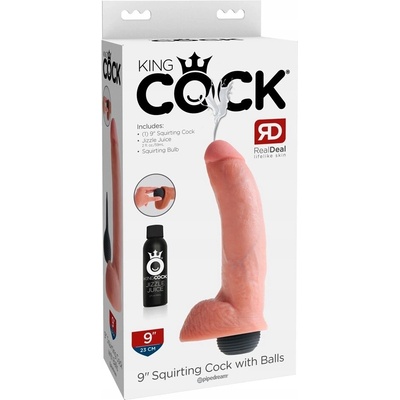 King Cock 23 Cm Vibrating Cock With Balls Flesh