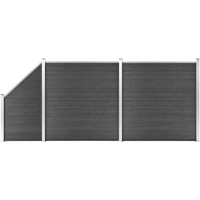 OMAXI Set plotového dílce WPC 446 x (105–186) cm černý 366868