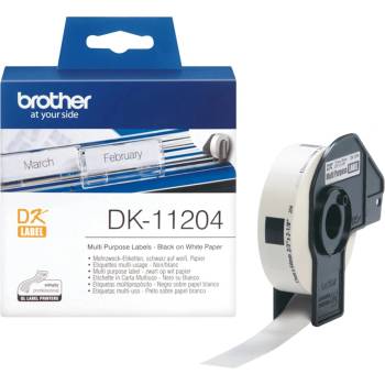 Brother етикети Brother DK-11204 - Multi Purpose Labels, 17mmx54mm, 400 labels per roll, Black on White - DK-11204 (DK-11204)