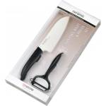 KYOCERA (Kyoto Ceramics - Япония) Комплект керамичен нож и белачка KYOCERA - черен (Kyocera FK-140 WH-BK + CP-10-NBK)