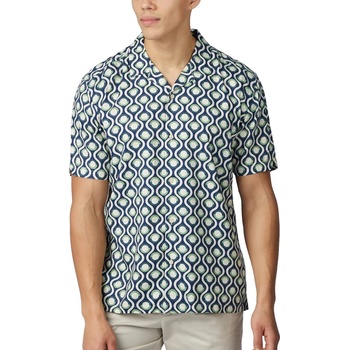 Ben Sherman - Retro Geo Print Shirt - Grass Green - L Риза с отличителен дизайн За свободно време