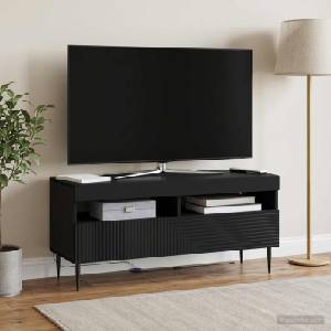 vidaXL LED телевизионен кабинет HAARLEM 100 x 35 x 43 см Черно (896986)