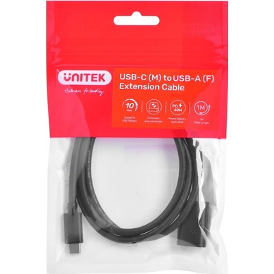 Unitek C476BK-1M USB-C (M) - USB-A (F) 10Gbps 60 W