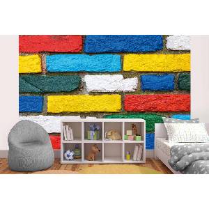 DIMEX ART Самозалепваща се флизелинова фототапета цветна тухлена стена 375 x 250 см