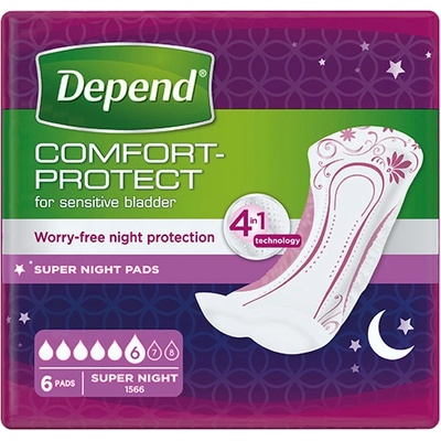 Depend Super Plus inkontinenčné vložky pre ženy 14 x 40 cm savosť 835 ml 6 ks