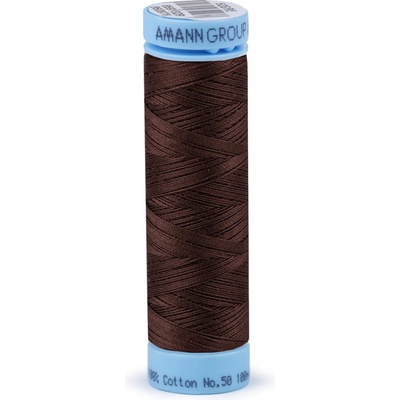 Bavlněné nitě 100 m etiketní č. 50 Triana Amann Barva: 1382 Chocolate Brown