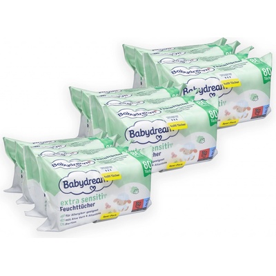 Babydream Vlhčené ubrousky extra sensitive 960 ks
