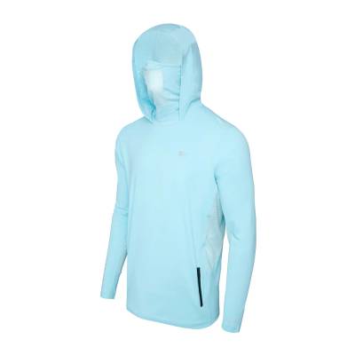 Uv блуза с качулка и маска за лице pelagic upf 50+ exo-tech hooded fishing shirt solid tahiti tab