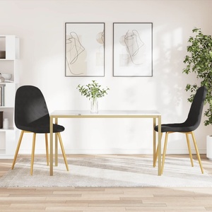 vidaXL Трапезни столове, 2 бр, черни, кадифе (325674)